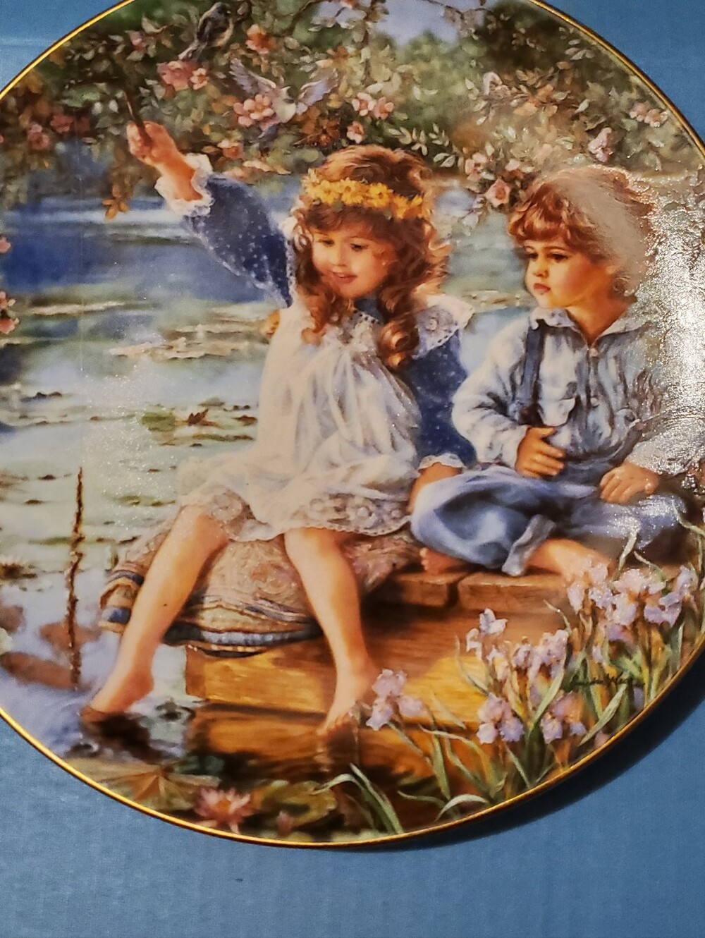 RECO 1991 "Patience" Collector Plate by Sandra Kuck Hearts & Flowers Limited Ed